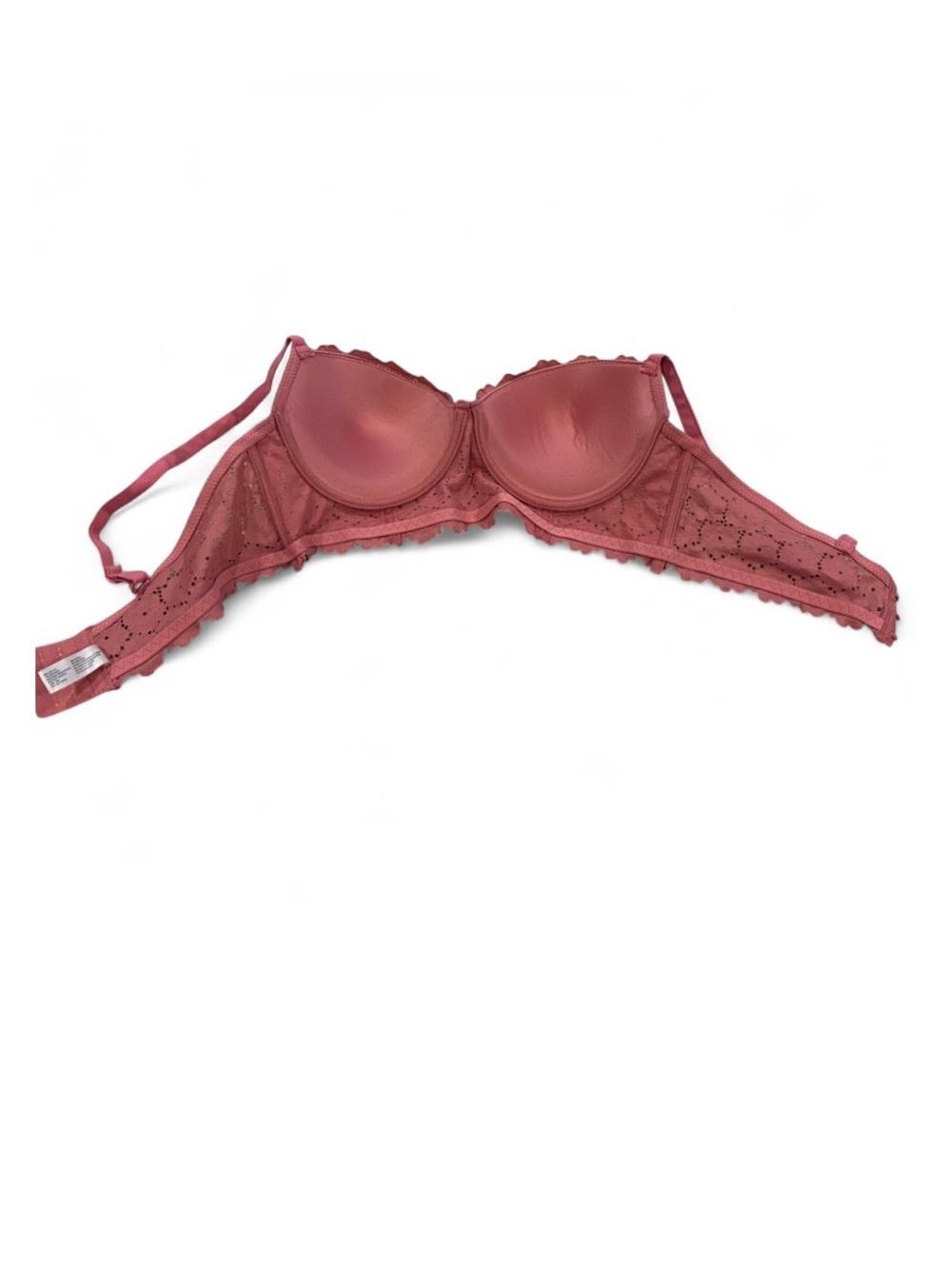 Laura Ashley Dusty Rose Lace Bralette Longline Bra Size 36C Feminine Intimates - Picture 2 of 6